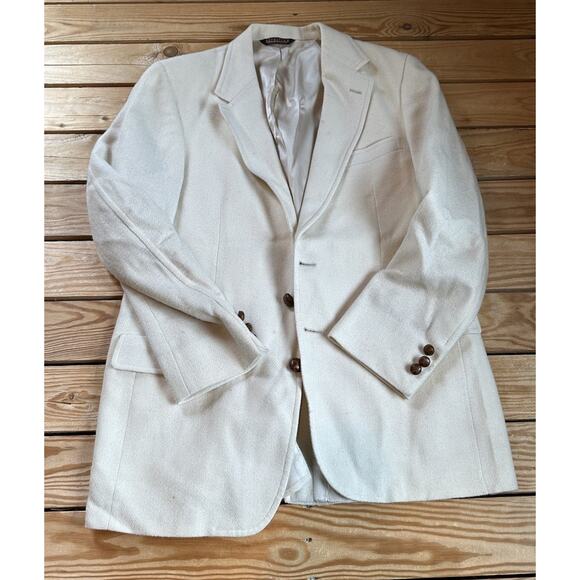 Vintage Nordstrom Button Up Suit Jacket Size Large Men’s White - Picture 1 of 9